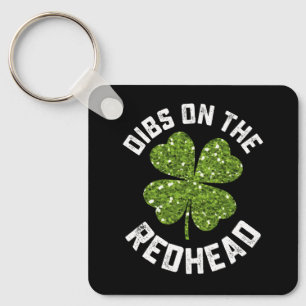 Dibs op de roodharige St Patrick's Day Shamrock Sleutelhanger