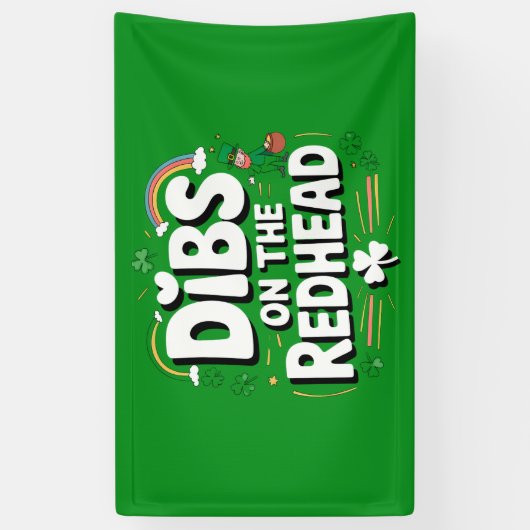 Dibs op de roodharige St Patrick's Day Spandoek (Verticaal)