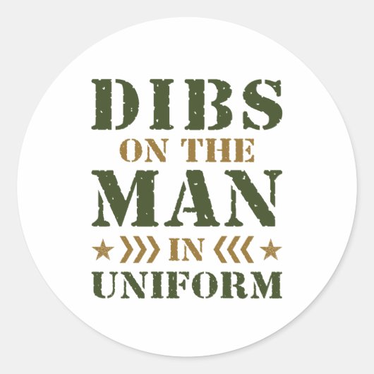 Dibs op het Man in het Eenvormig Militair Fonds va Ronde Sticker (Voorkant)