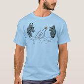 Dibs & Parrot met een drankfles T-Shirt (Voorkant)