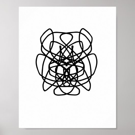 Dibujo de arte de líneas abstractas angry dog poster (Voorkant)