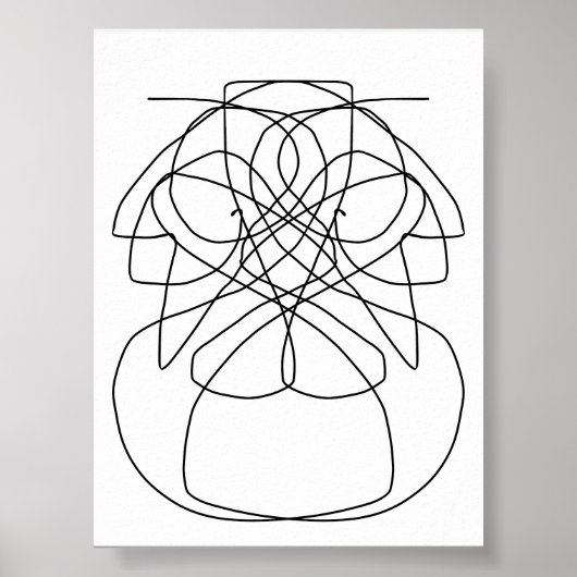 Dibujo de arte de líneas abstractas poster (Voorkant)