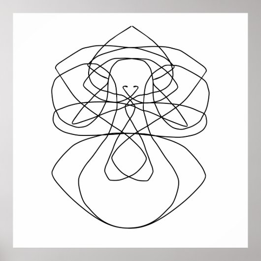 Dibujo de arte de líneas abstractas poster (Voorkant)