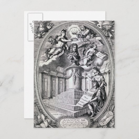 dicatory engraving to Gottfried Finger, 1688 Briefkaart (Voorkant / Achterkant)