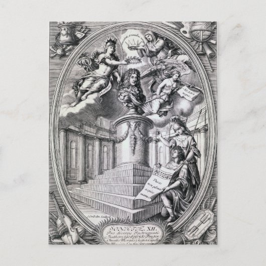 dicatory engraving to Gottfried Finger, 1688 Briefkaart (Voorkant)