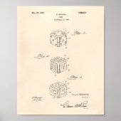Dice 1925 Patent Art Old Peper Poster (Voorkant)