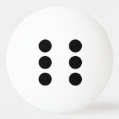 Dice 6 pingpongbal (Achterkant)