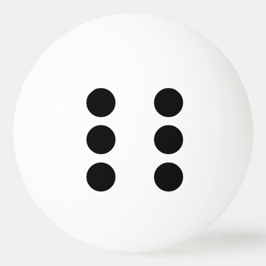 Dice 6 pingpongbal (Voorkant)