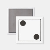 DICE aantal ogen 2 + je achtergr. Magneet (Voorkant / Achterkant)