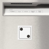 DICE aantal ogen 2 + je achtergr. Magneet (Insitu (Vaatwasser))