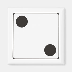 DICE aantal ogen 2 + je achtergr. Magneet