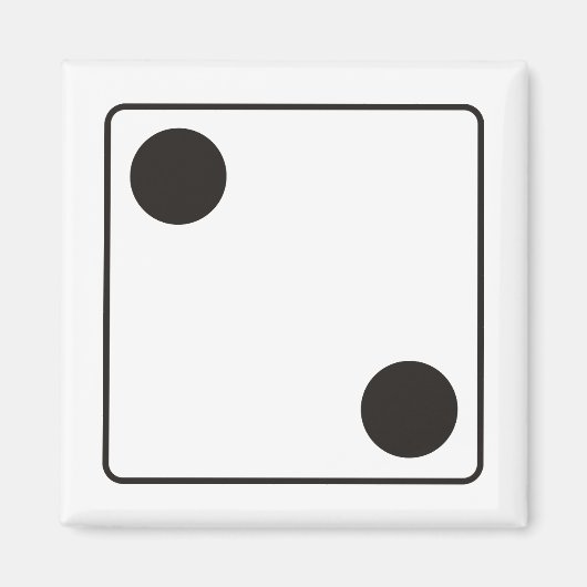 DICE aantal ogen 2 + je achtergr. Magneet (Voorkant)