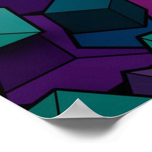 Dice achtergrond, multicolkleurig d poster (Hoek)