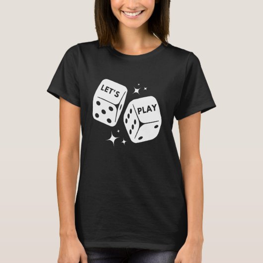 Dice Board Game Dice Game Puzzle Domino-kaarten T-shirt (Voorkant)