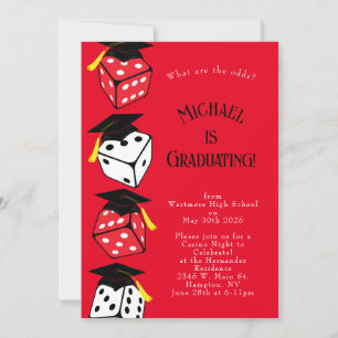 Dice Casino Gambling Graduparty Invitation Kaart
