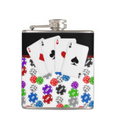 Dice Chips en Aces Poker Heupfles (Voorkant)