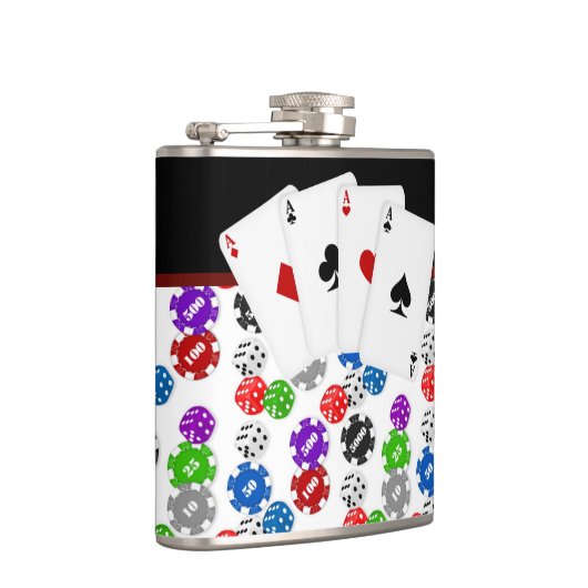Dice Chips en Aces Poker Heupfles (Rechts)