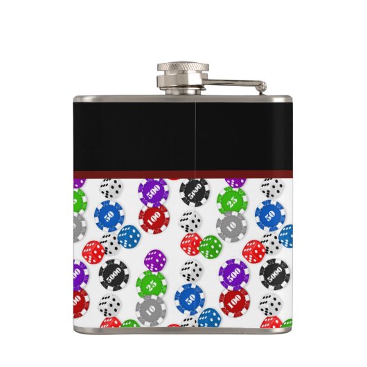 Dice Chips en Aces Poker Heupfles (Achterkant)