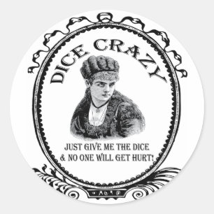 Dice Crazy Ronde Sticker