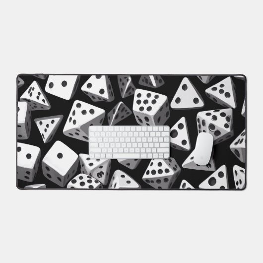 Dice Delight: een geometrische cascade Bureaumat (Keyboard & Muis)