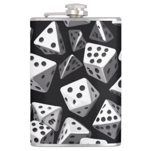 Dice Delight: een geometrische cascade Heupfles