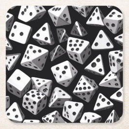 Dice Delight: een geometrische cascade Kartonnen Onderzetters