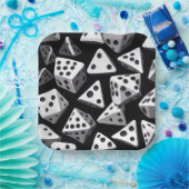 Dice Delight: een geometrische cascade Papieren Bordje (Feest)