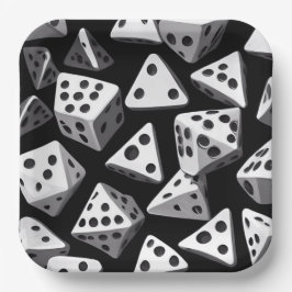 Dice Delight: een geometrische cascade Papieren Bordje