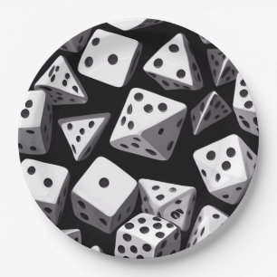 Dice Delight: een geometrische cascade Papieren Bordje