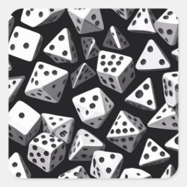 Dice Delight: een geometrische cascade Vierkante Sticker