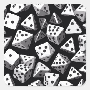 Dice Delight: een geometrische cascade Vierkante Sticker