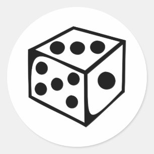 Dice - drie ronde sticker