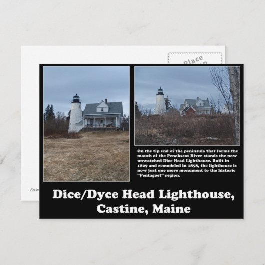 Dice/Dyce Head-vuurtoren Briefkaart (Voorkant / Achterkant)