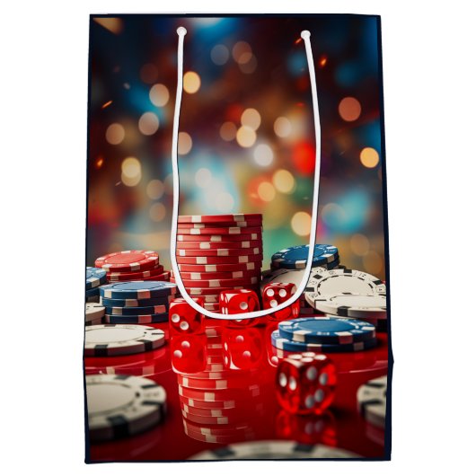 Dice en poker chips medium cadeauzakje (Achterkant)