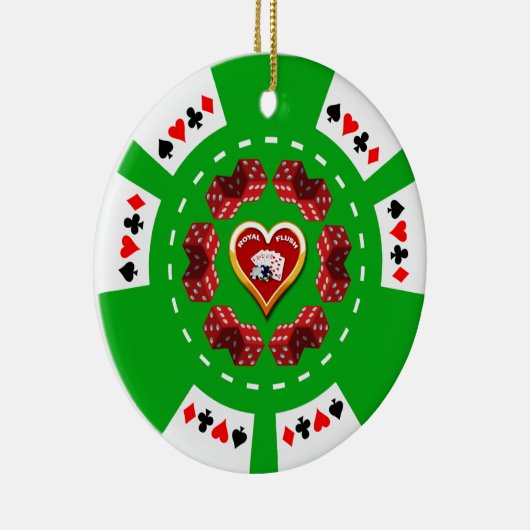 DICE EN ROYAL FLUSH POKER CHIP ORNAMENT (Rechts)