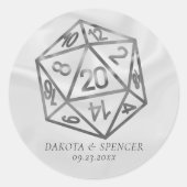 Dice | Fantasy Old School Tabletop PnP Gamer Ronde Sticker (Voorkant)