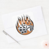 Dice Flames Vierkante Sticker (Envelop)
