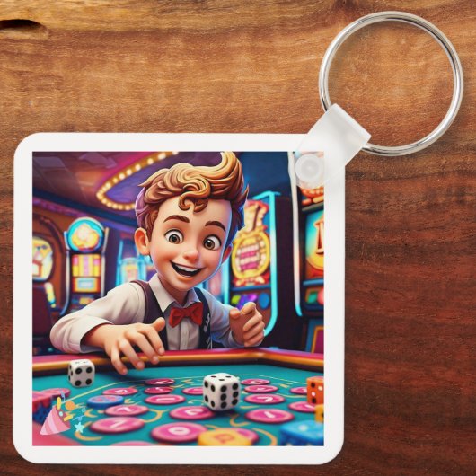 Dice Gamble Sleutelhanger (Achterkant)