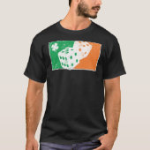 Dice Game St Patrick's Day Irish Flag C Distressed T-shirt (Voorkant)