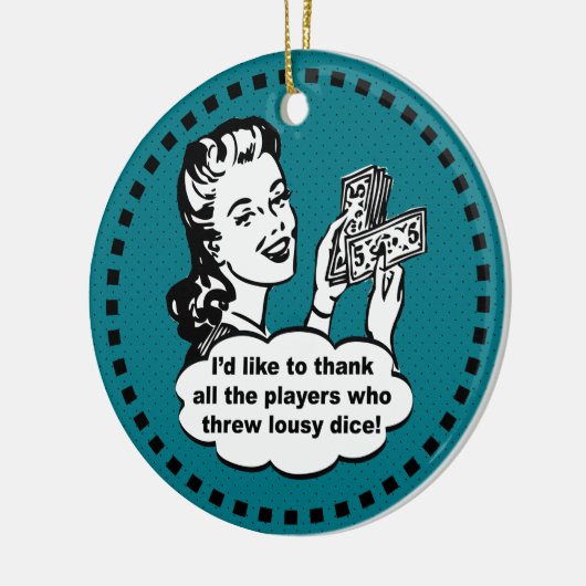 Dice Game Winner Keramisch Ornament (Links)