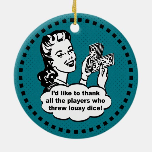 Dice Game Winner Keramisch Ornament (Achterkant)