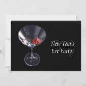 Dice Glass Party Time New Year's Eve Invitation Kaart (Voorkant)
