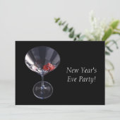 Dice Glass Party Time New Year's Eve Invitation Kaart (Staand voorkant)