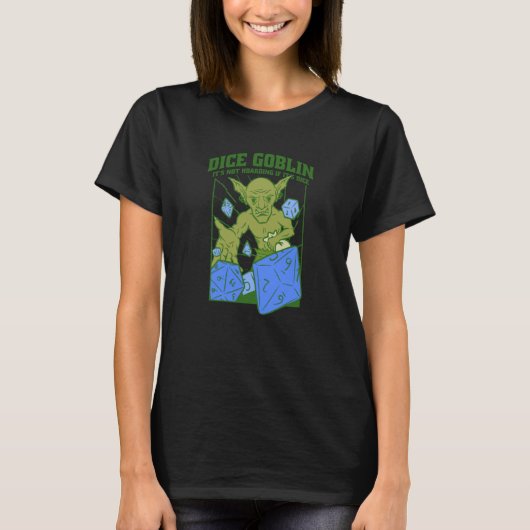 Dice Goblin Dice Game Hoarding Cool Retro T-shirt (Voorkant)