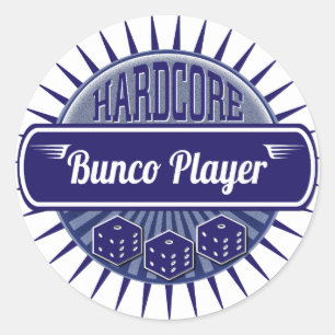 Dice Hardcore Bunco Party Retro Speler Ronde Sticker