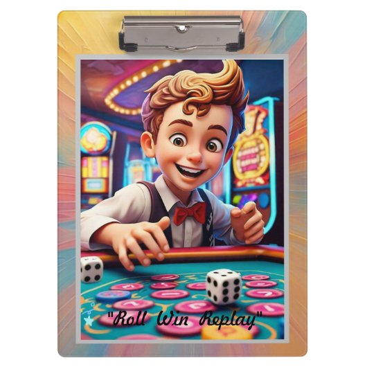 "Dice in 3D" Klembord (Voorkant)