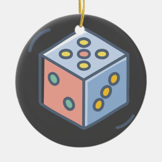 Dice Keramisch Ornament (Voorkant)