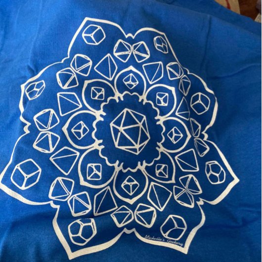 Dice Mandala in White T-shirt