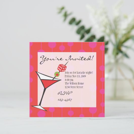 Dice Martini Kaart (Staand voorkant)