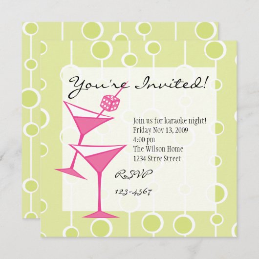 Dice Martini Kaart (Voorkant / Achterkant)